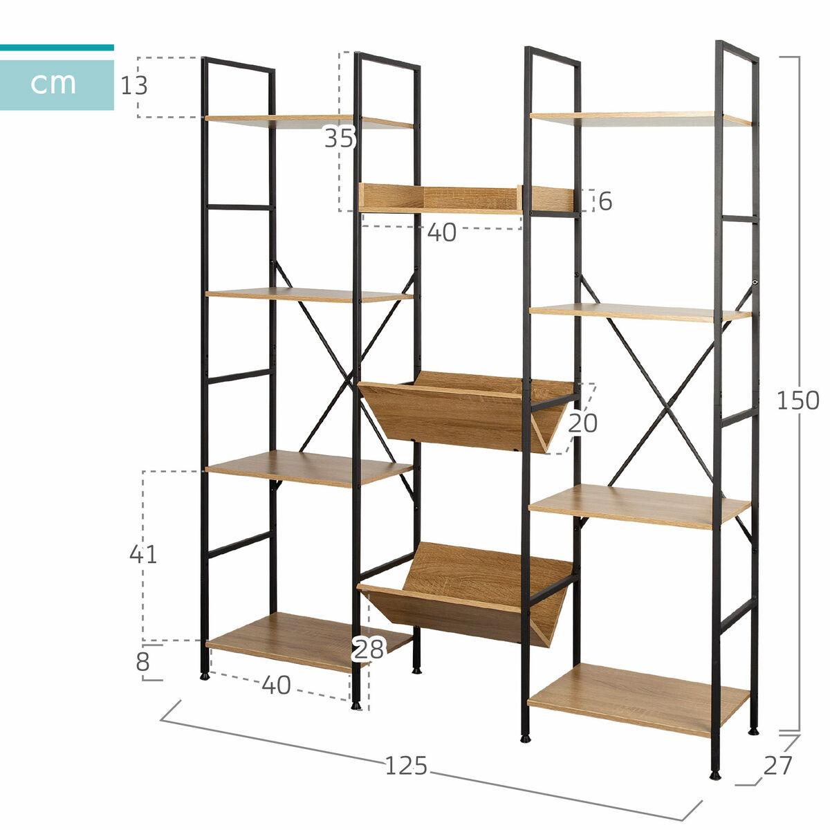 Estantería Max Home Acero Melamina Aglomerado 125 x 150 x 27 cm