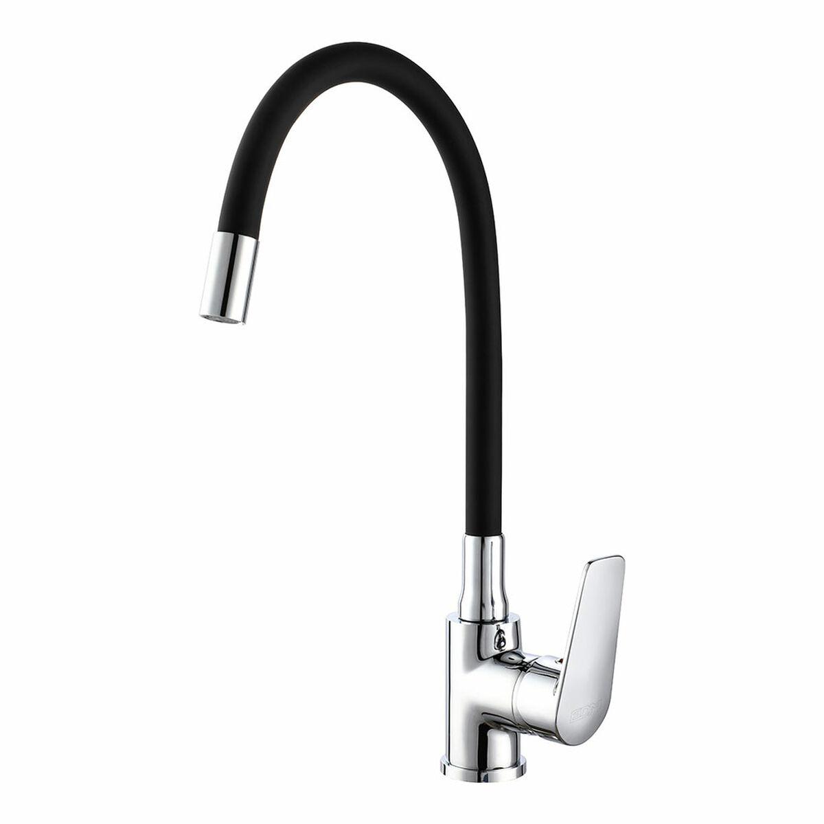 Grifo Monomando EDM 01155 Baiona Negro Latón Zinc Flexible Cocina