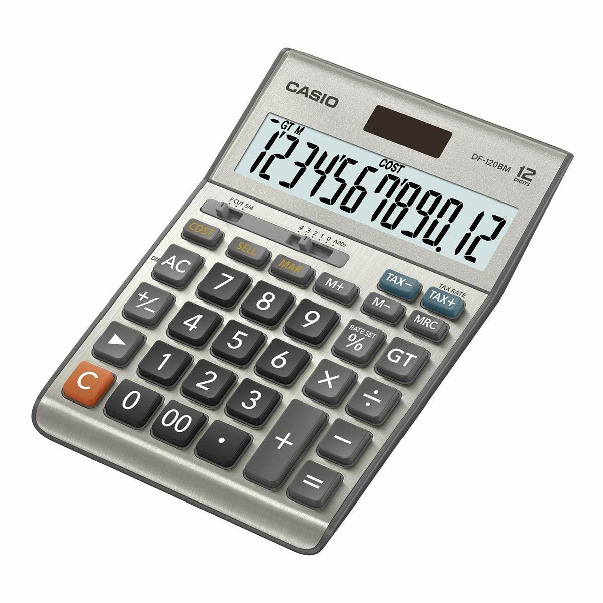 Calculadora Casio DF-120BM Gris Resina