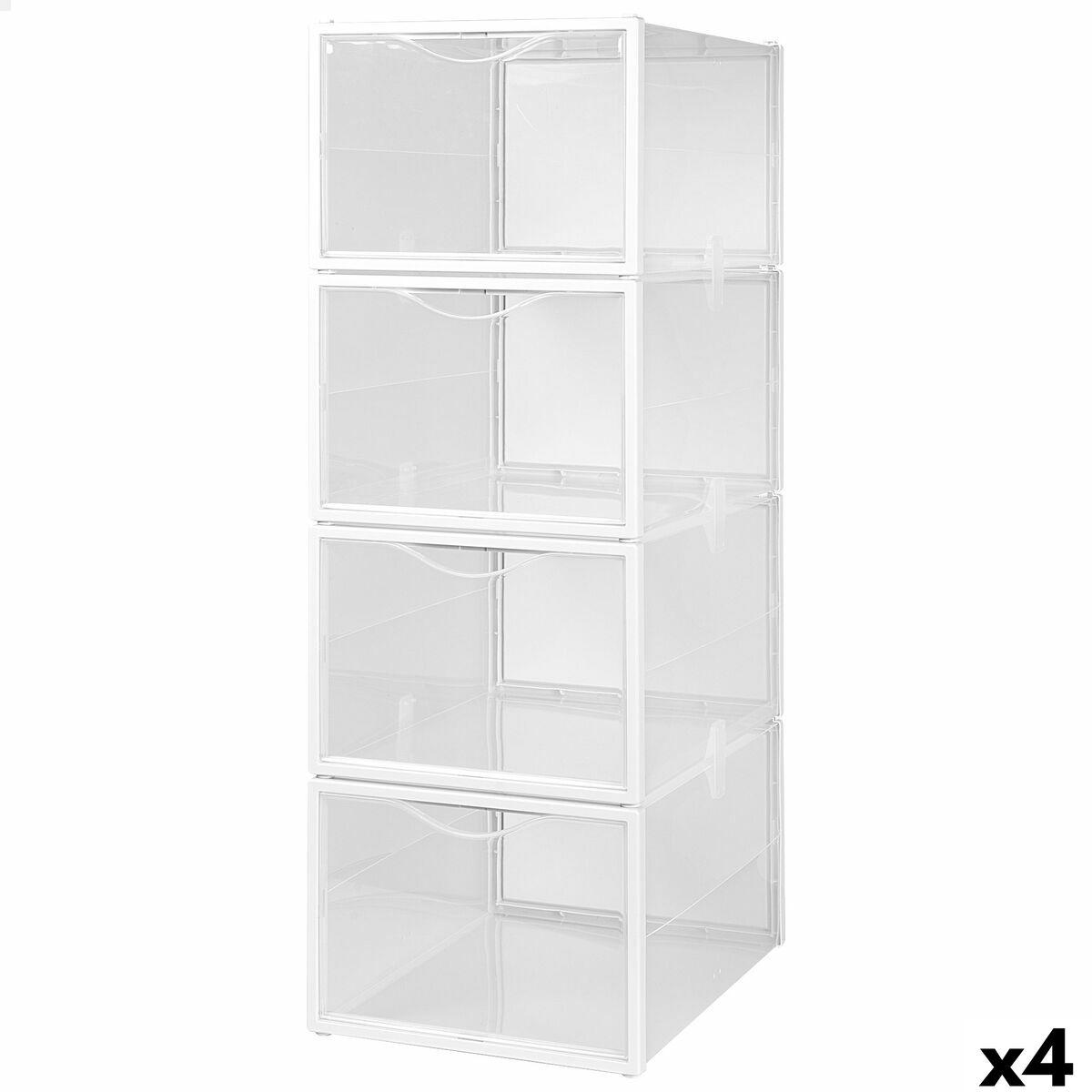 Caja apilable para zapatos Max Home Polipropileno ABS 25 x 18,5 x 35 cm (4 Unidades)