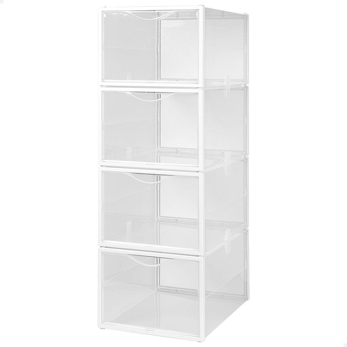 Caja apilable para zapatos Max Home Polipropileno ABS 25 x 18,5 x 35 cm (4 Unidades)