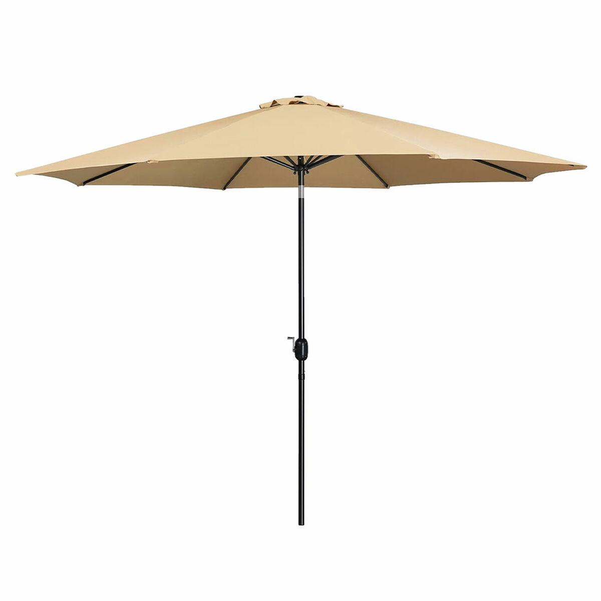 Marbueno Sombrilla Acero 8 Varillas D300 cm Polyester Marron Jardin, Piscina y Terraza 10485
