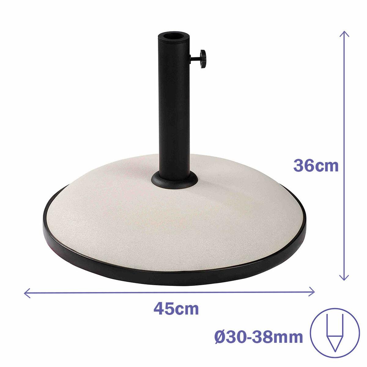 Marbueno Base Sombrilla Redonda Cemento 45x36 cm 20KG Blanco Jardin, Piscina y Terraza 10451