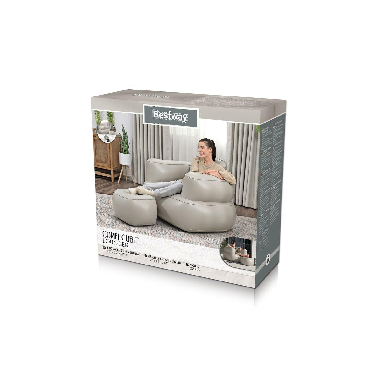 Bestway Sillon Hinchable con Reposapies Color Surtido 107x99x80/48x48x36 cm Interior 75137