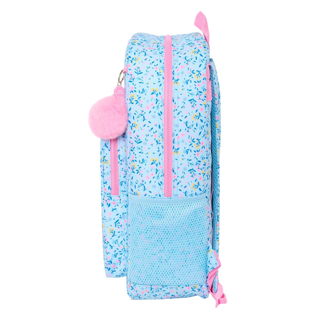 Mochila Escolar Vicky Martín Berrocal Paraíso Azul Rosa 30 x 46 x 14 cm