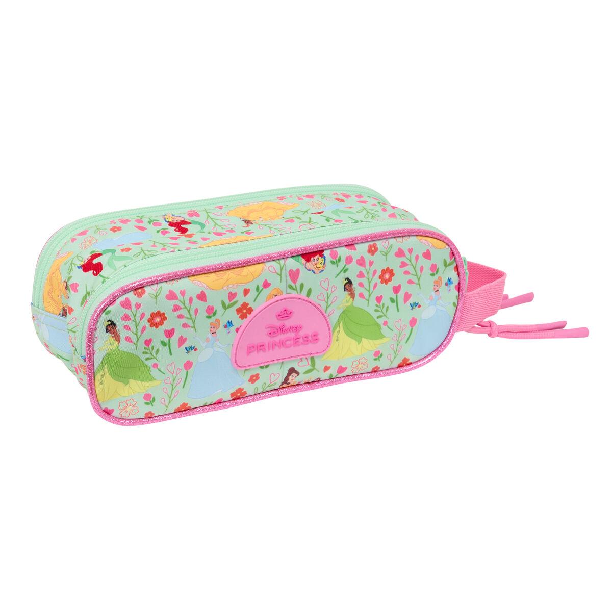 Portatodo Doble Disney Princess Bloom Verde Rosa 21 x 8 x 6 cm