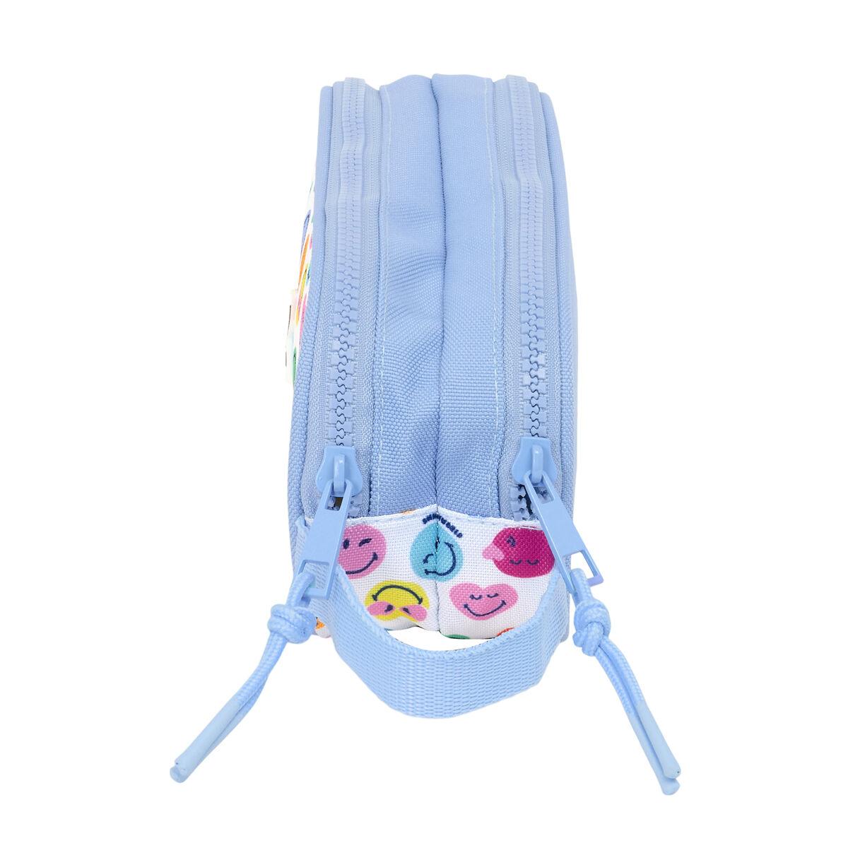 Portatodo Doble Smiley Joyful Multicolor Azul claro 21 x 8 x 6 cm