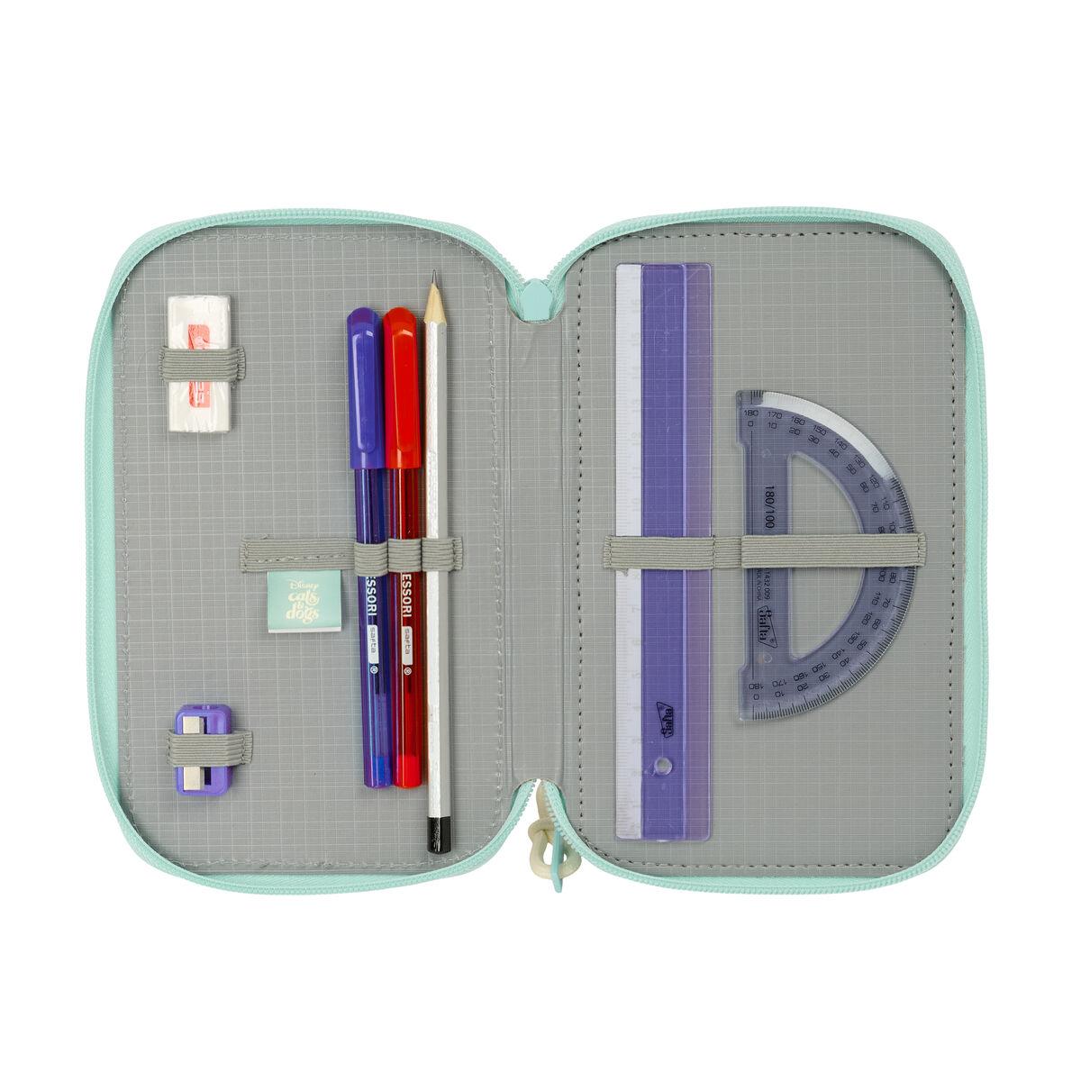 Estuche Escolar con Accesorios Disney Azul 12,5 x 19,5 x 5,5 cm 37 Piezas