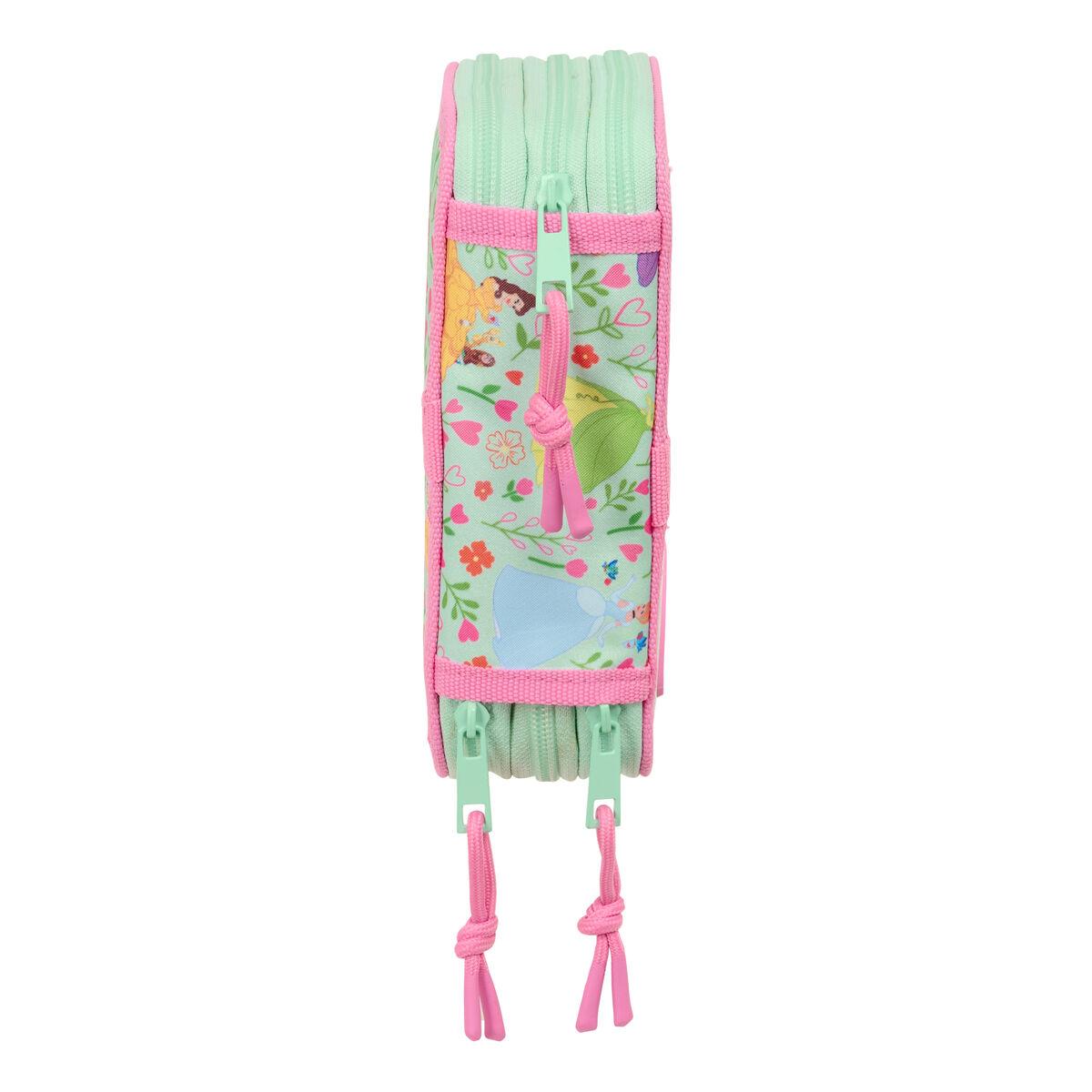 Estuche Escolar con Accesorios Disney Princess Bloom Rosa Aguamarina 12,5 x 19,5 x 5,5 cm 37 Piezas
