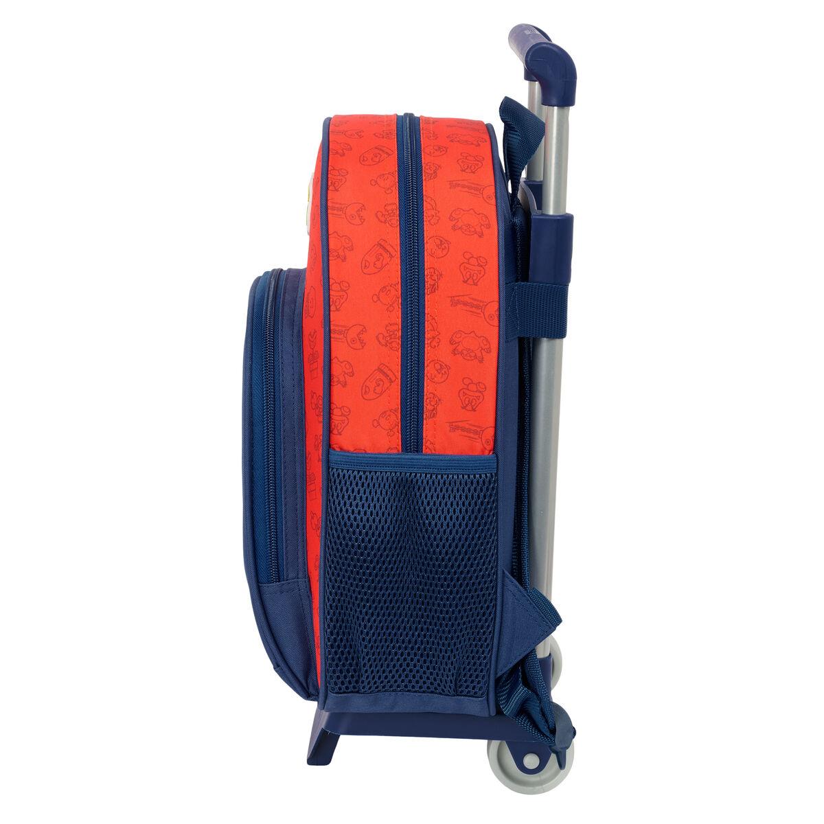 Mochila Escolar con Ruedas Super Mario Trick Rojo Azul oscuro 28 x 34 x 10 cm