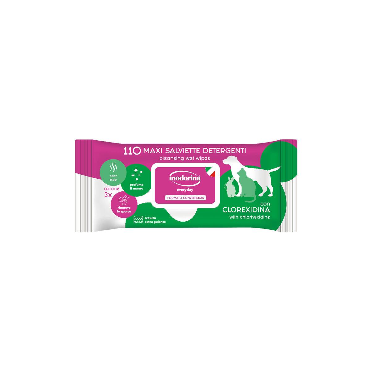 Toallitas Húmedas para Mascotas Inodorina Refresh 110 Unidades