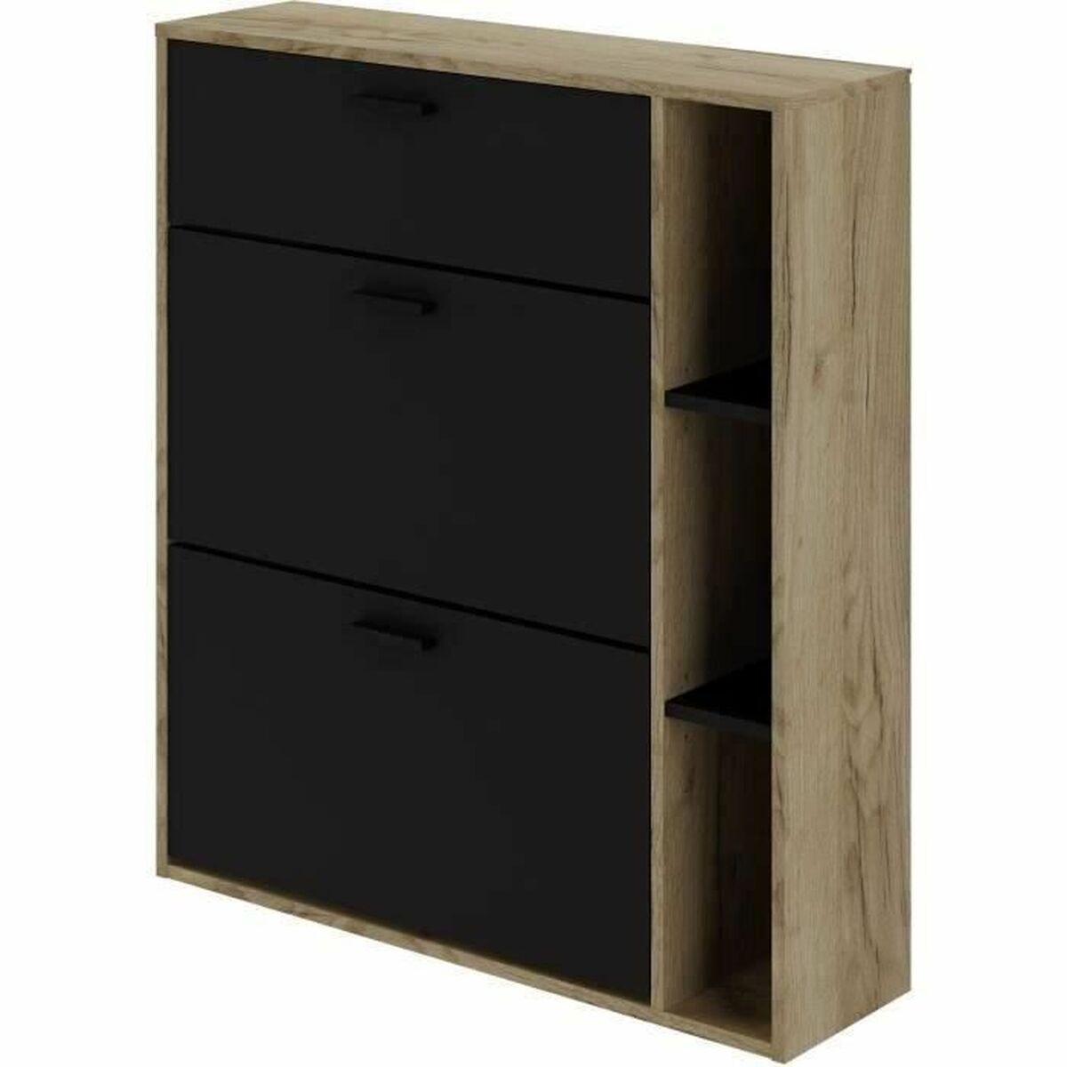 Zapatero Leona Marrón Roble Melamina 90 x 25 x 102 cm