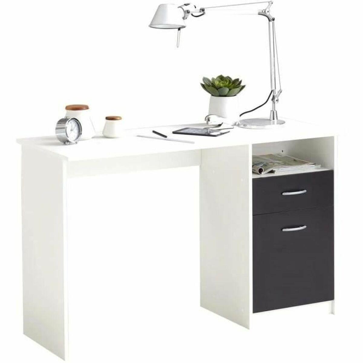 Escritorio FMD JACKSON  Blanco Negro 123 x 76,5 x 50 cm Madera