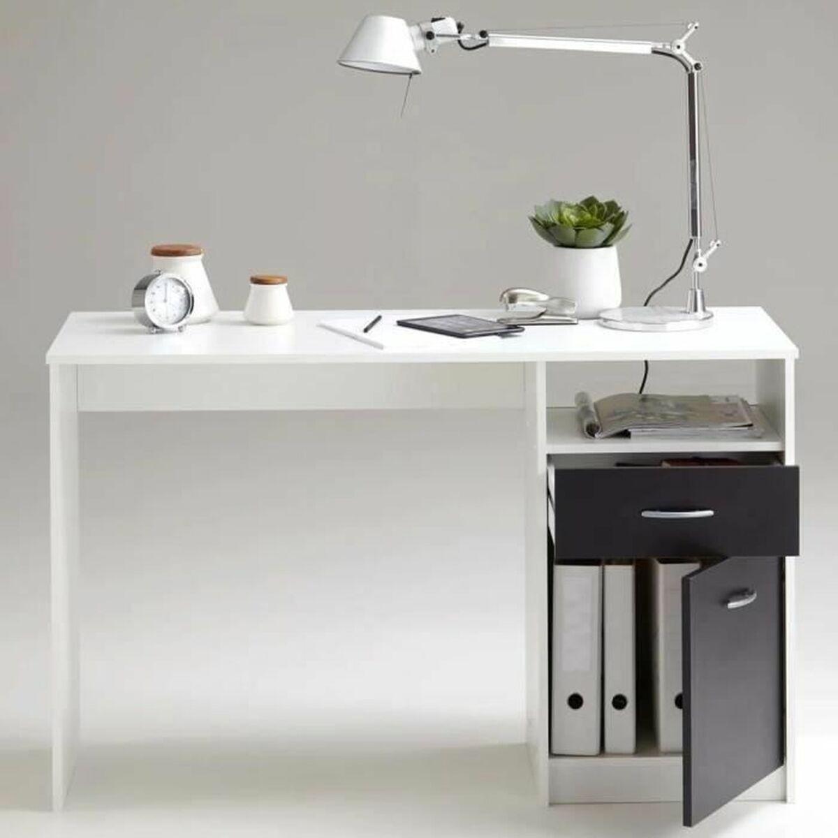 Escritorio FMD JACKSON  Blanco Negro 123 x 76,5 x 50 cm Madera