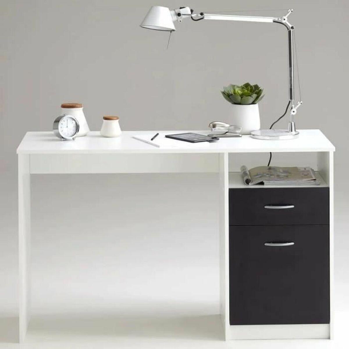 Escritorio FMD JACKSON  Blanco Negro 123 x 76,5 x 50 cm Madera