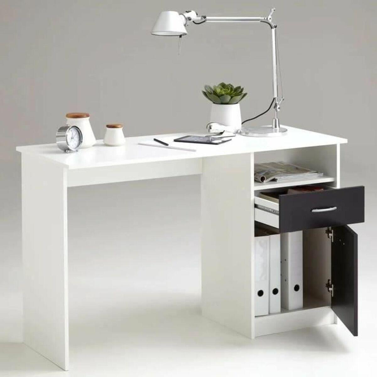 Escritorio FMD JACKSON  Blanco Negro 123 x 76,5 x 50 cm Madera