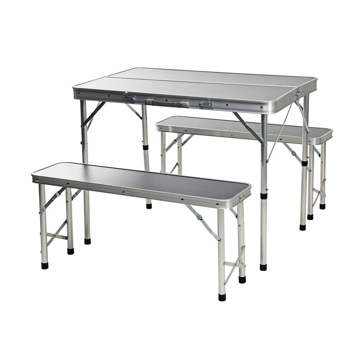 Conjunto de Mesa con 2 Sillas Redcliffs 90 x 60 x 70 cm Gris (3 Piezas)