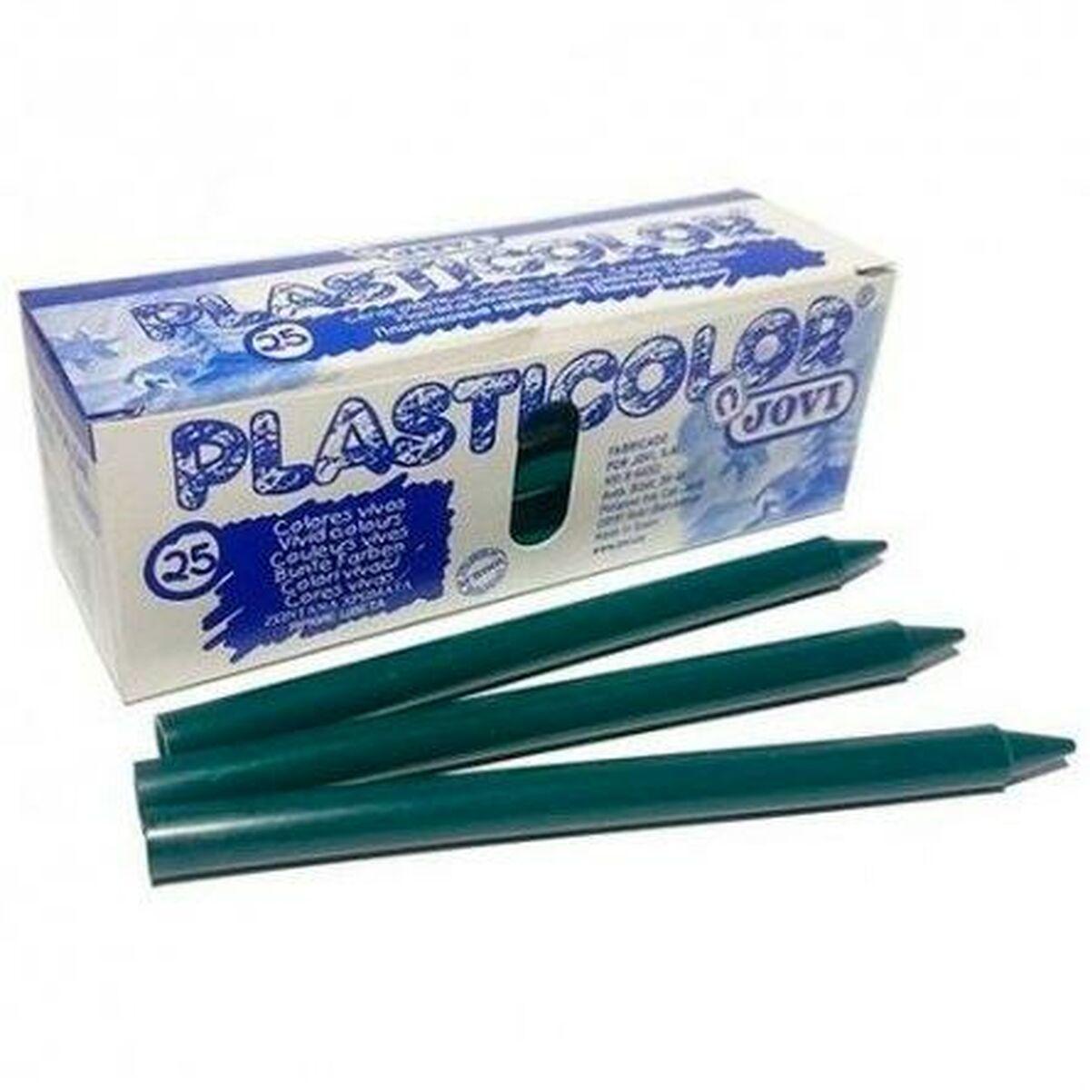 Ceras de colores Jovi Plasticolor Verde oscuro (25 Unidades)