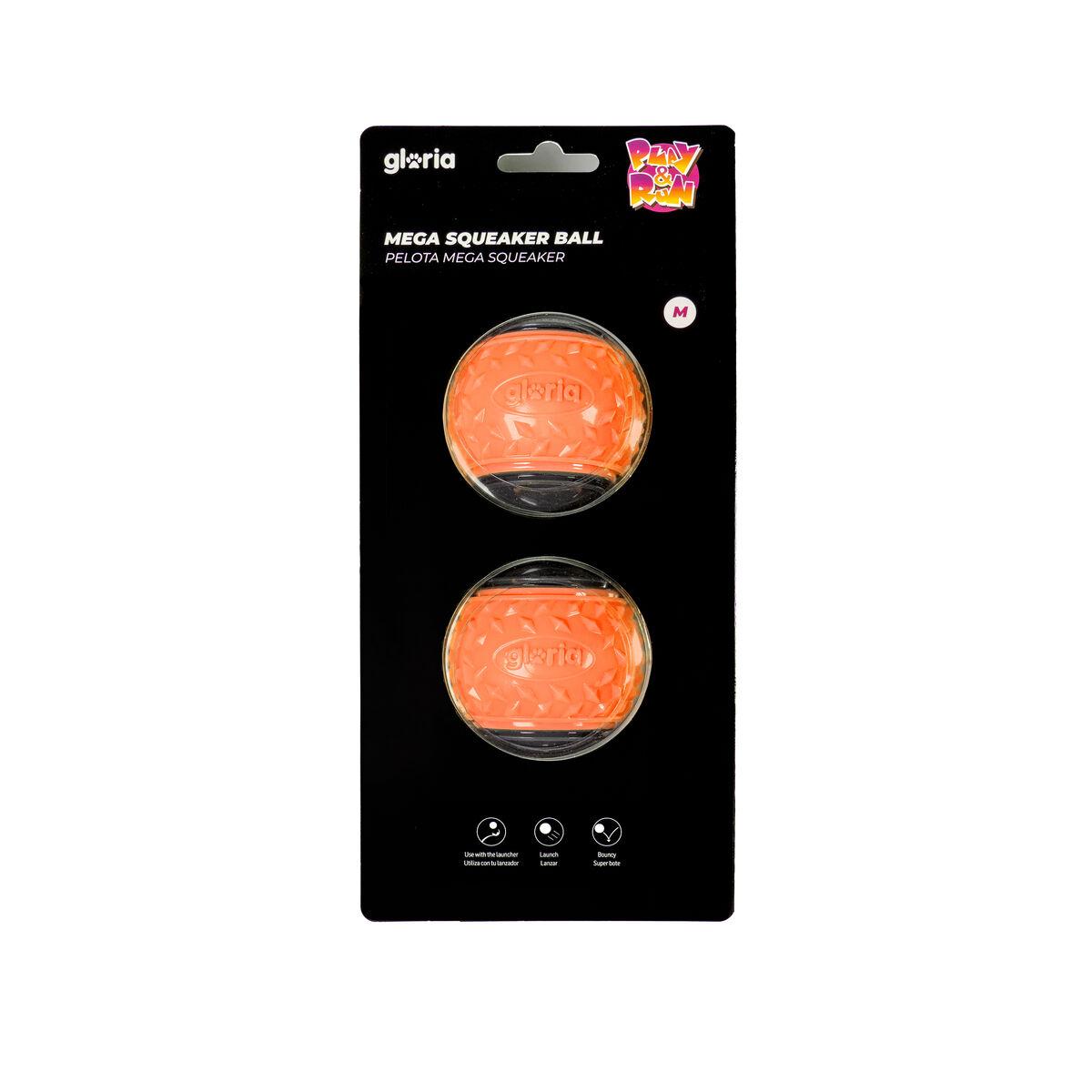 Pelota para Mascotas Gloria PLAY AND RUN Naranja TPR M 6,35 cm 2 Unidades