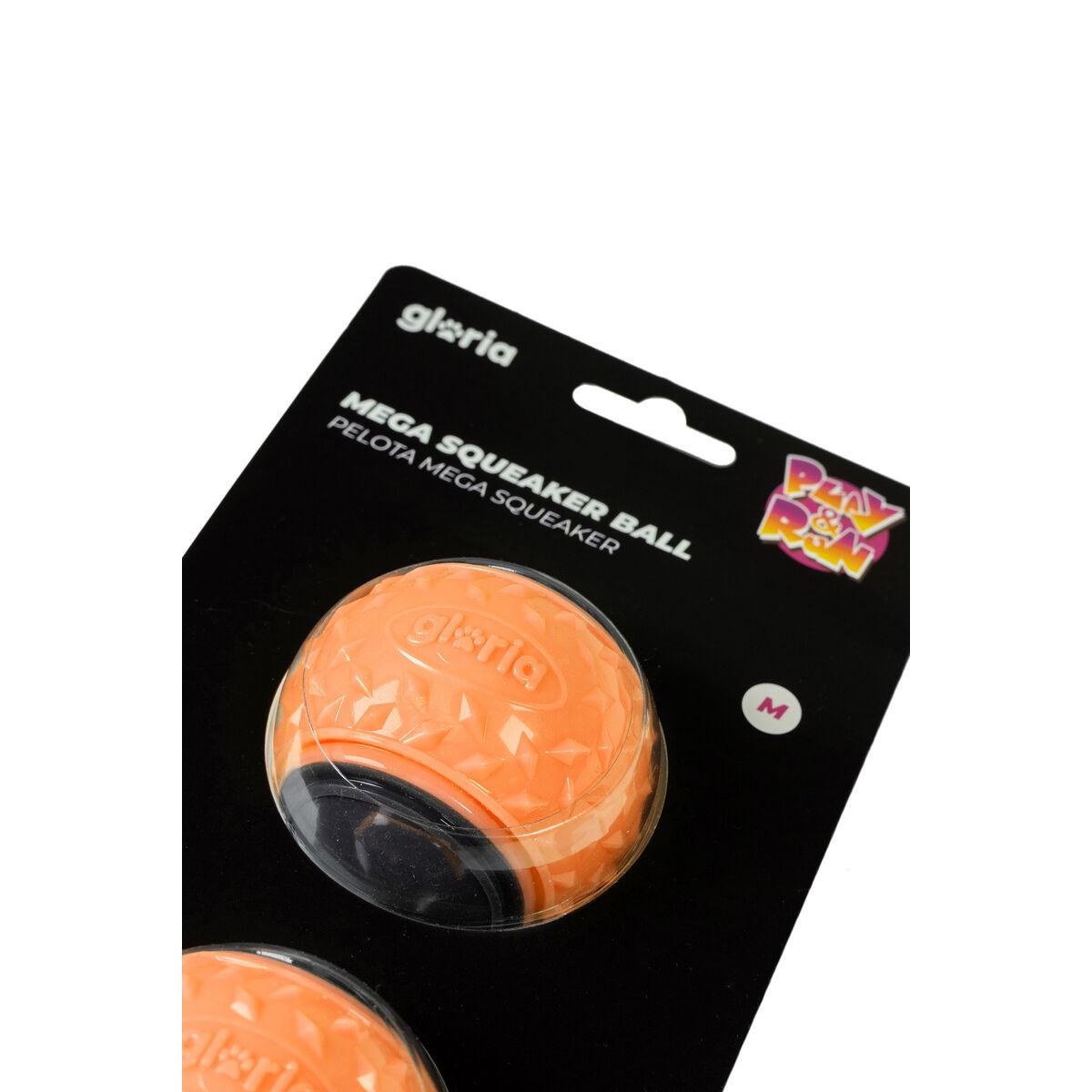 Pelota para Mascotas Gloria PLAY AND RUN Naranja TPR M 6,35 cm 2 Unidades