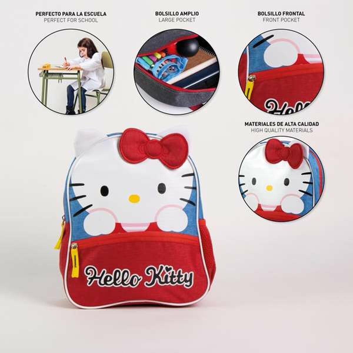 Mochila Escolar Hello Kitty Azul