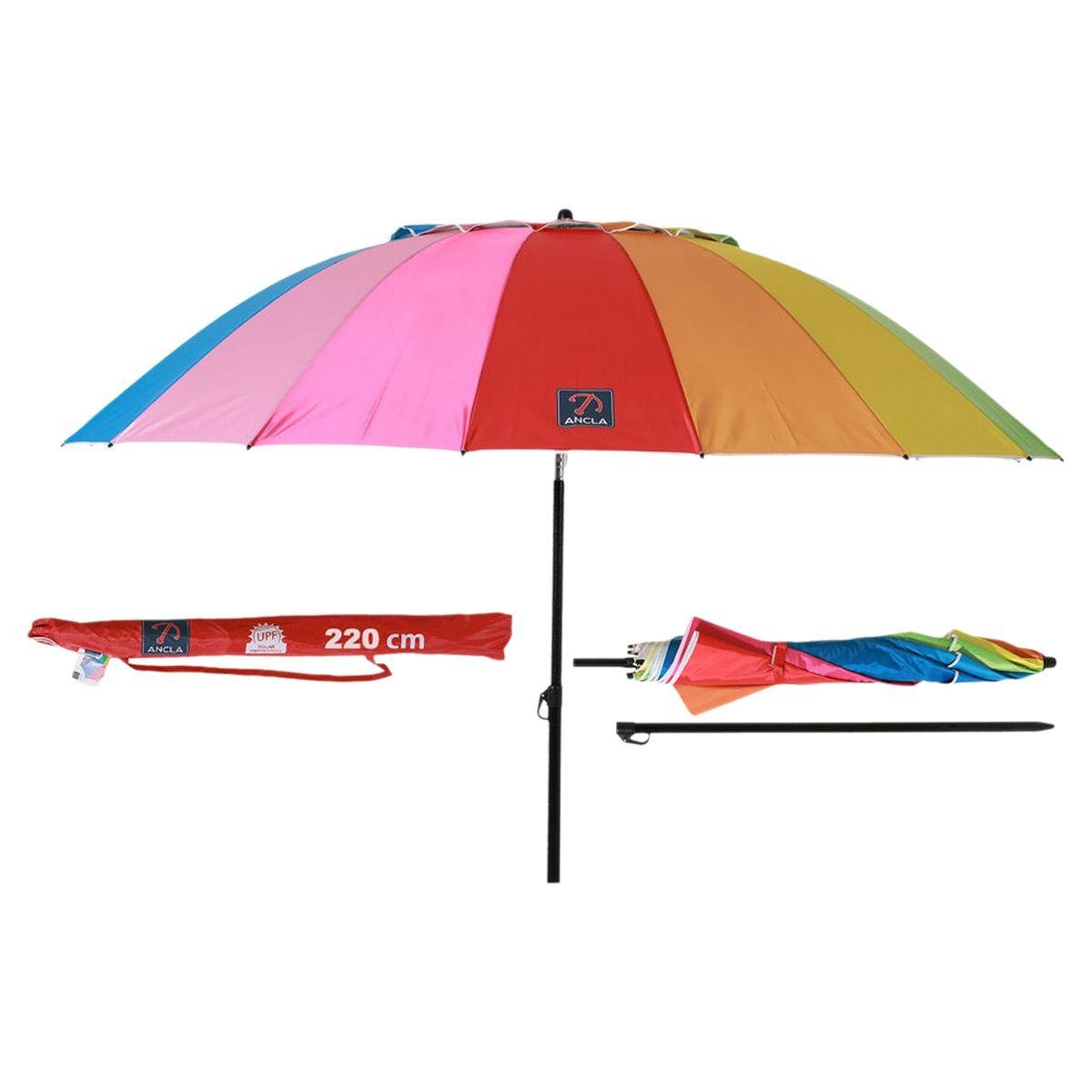 Sombrilla de playa Multicolor Ø 220 cm SPF50+