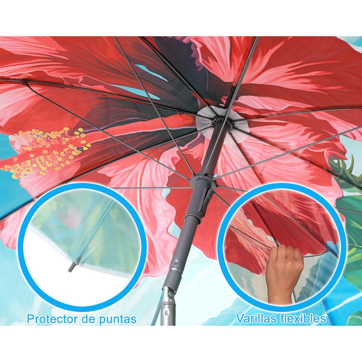 Sombrilla de playa Ø 160 cm SPF50+ Flor