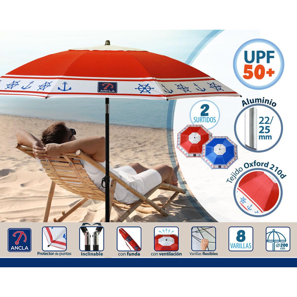 Sombrilla de playa Ø 200 cm SPF50+ Ancla