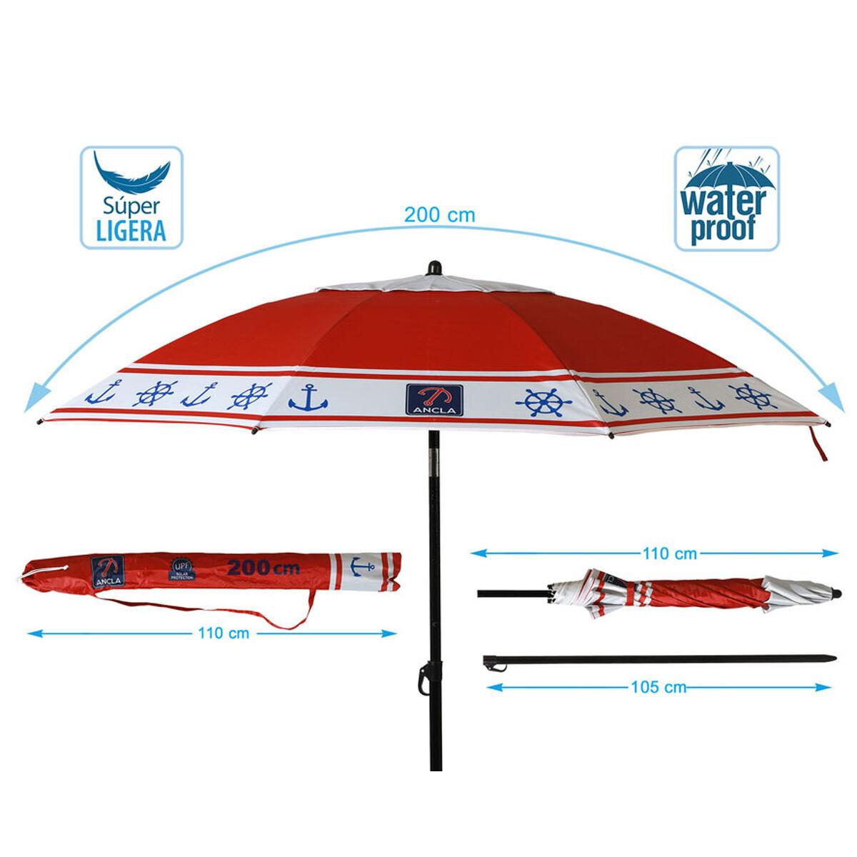 Sombrilla de playa Ø 200 cm SPF50+ Ancla