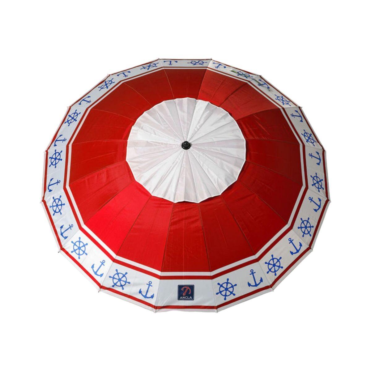 Sombrilla de playa Rojo Ø 220 cm SPF50+ Ancla