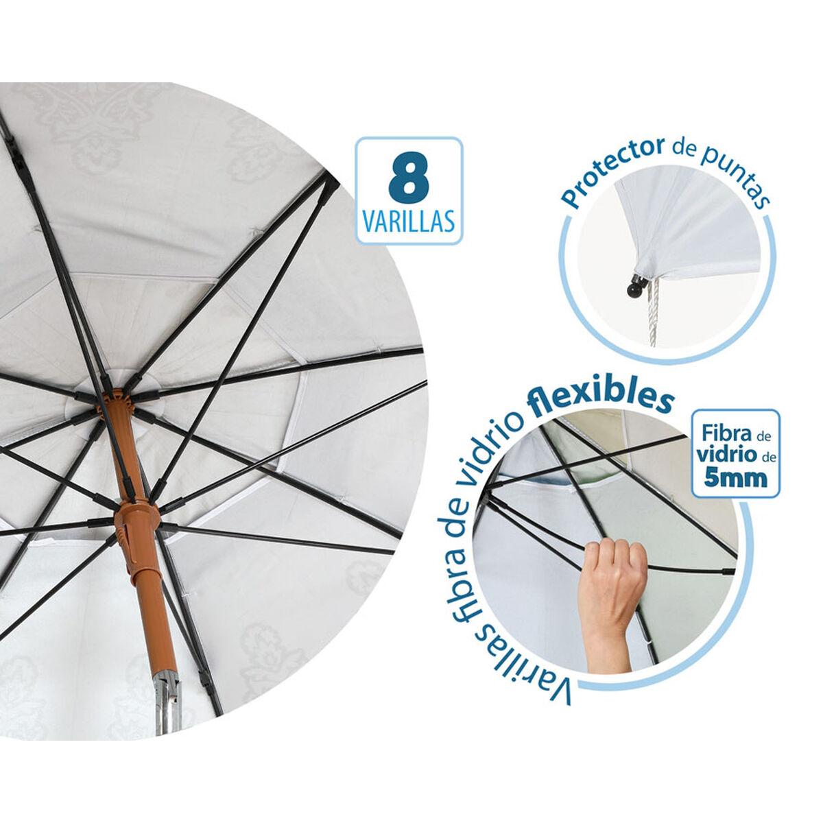 Sombrilla de playa Blanco Ø 180 cm SPF50+ Boho