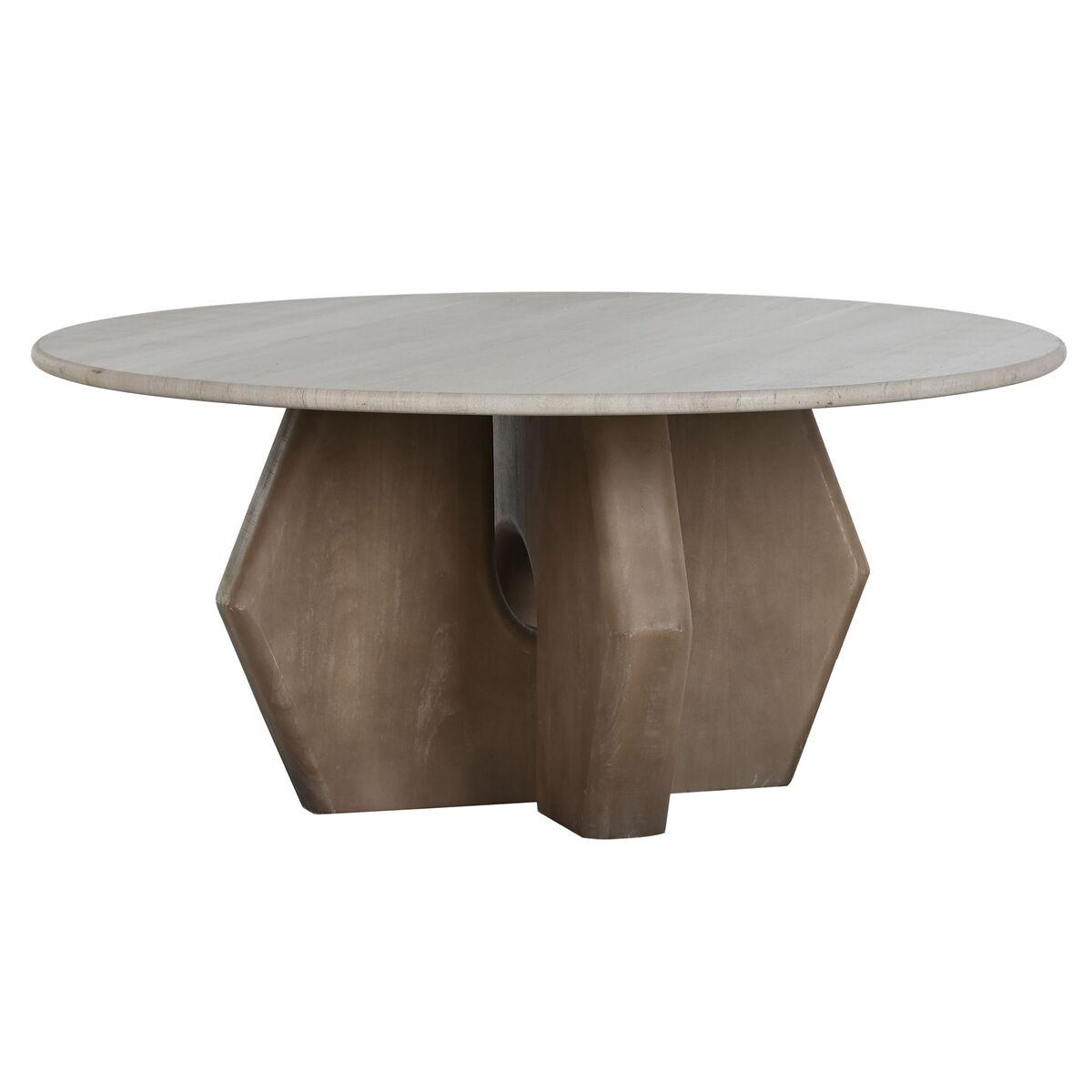 Mesa de Centro Home ESPRIT Marrón Beige 91 x 91 x 40 cm