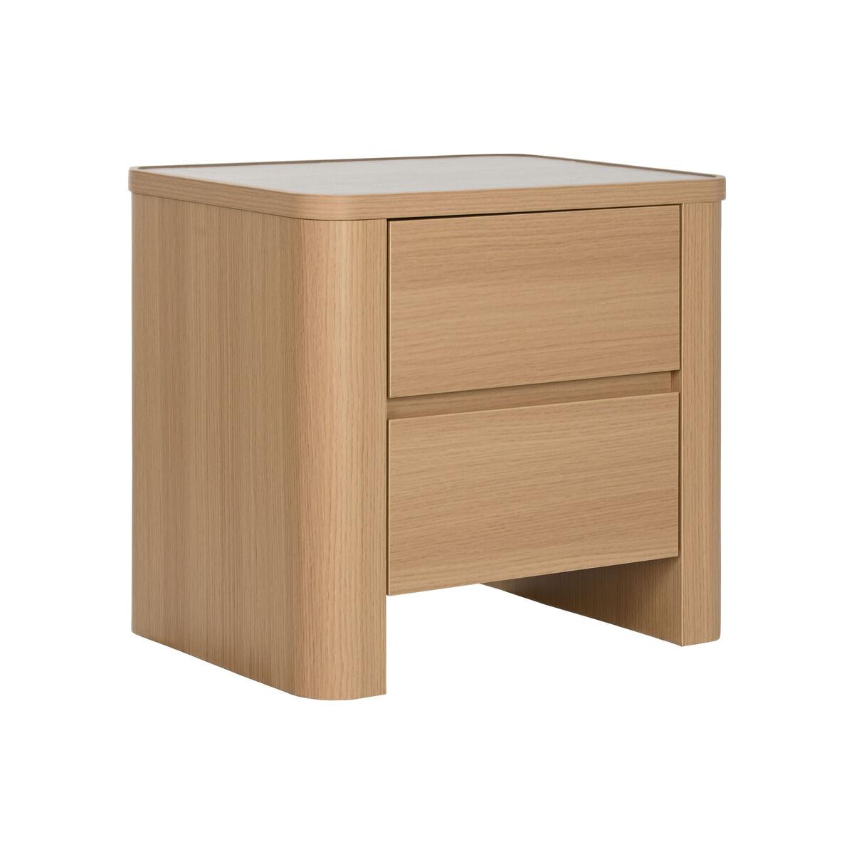 Mesita de Noche Home ESPRIT Natural Gris claro 56 X 40 X 51 cm