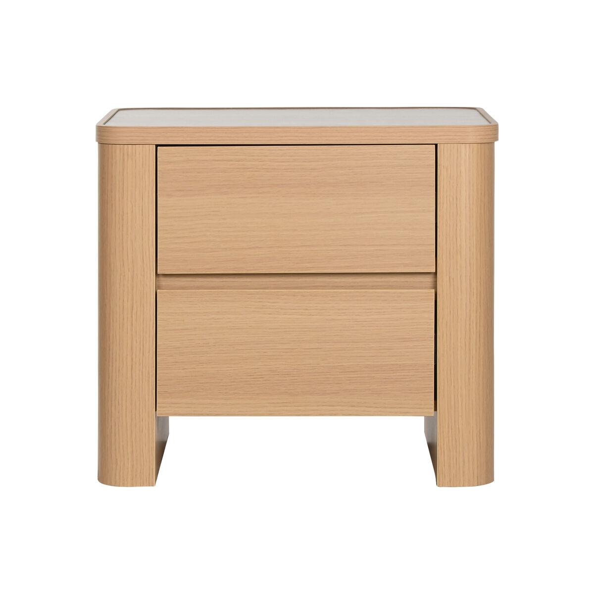 Mesita de Noche Home ESPRIT Natural Gris claro 56 X 40 X 51 cm