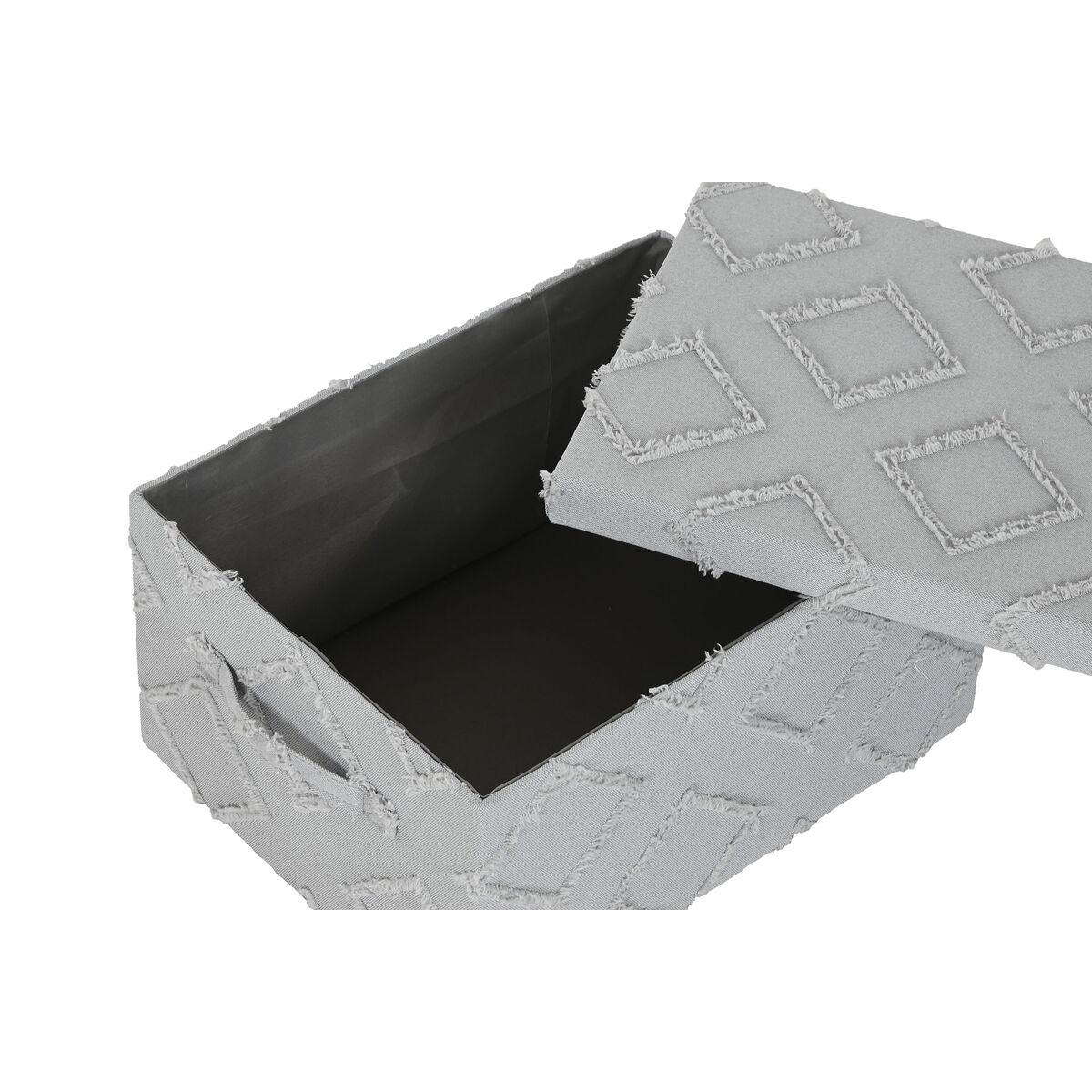 Juego de Cajas Decorativas Home ESPRIT Gris Crema 40 x 30 x 20 cm 3 Piezas (2 Unidades)