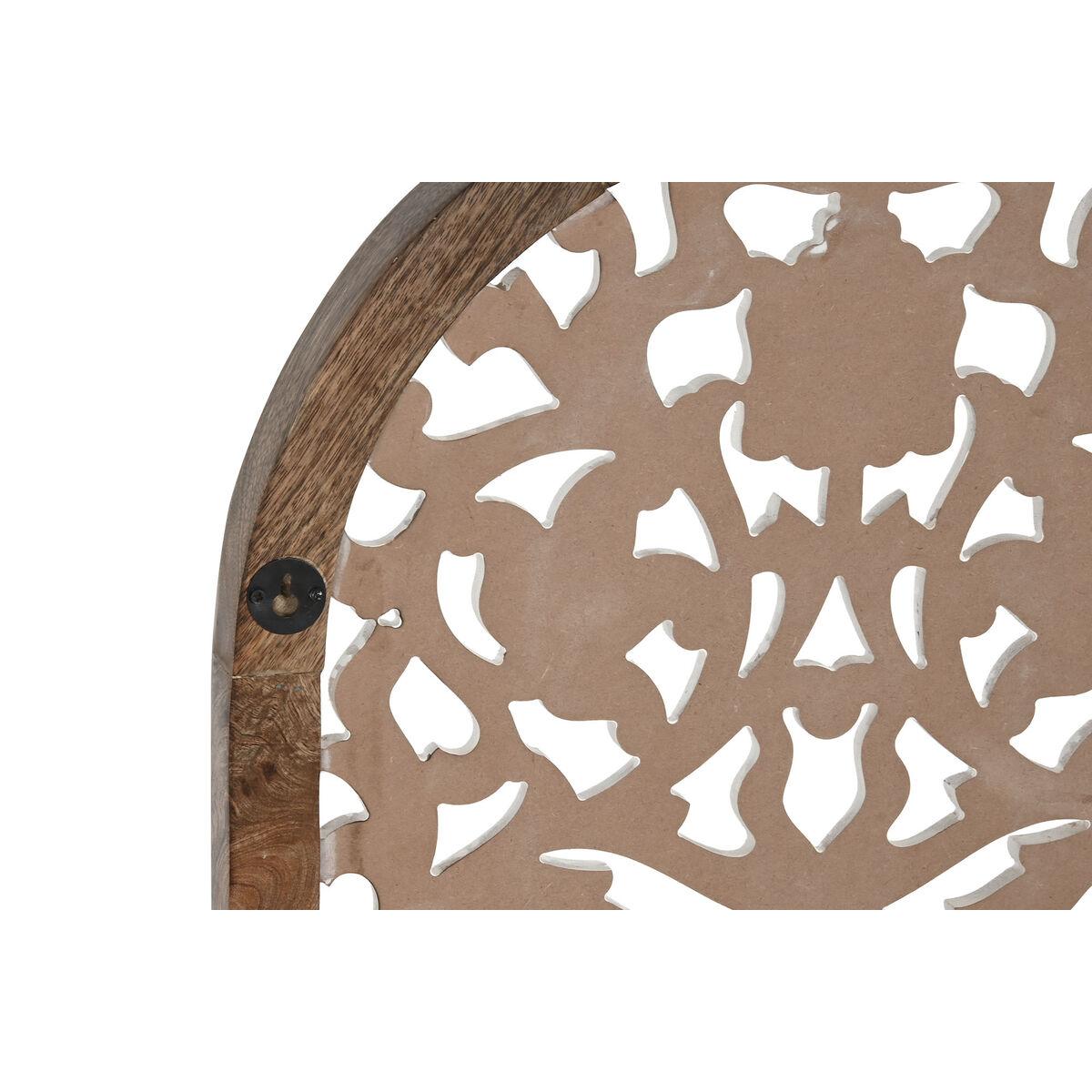 Decoración de Pared Home ESPRIT Blanco Natural Mandala Árabe 45 x 3,3 x 95 cm (2 Unidades)