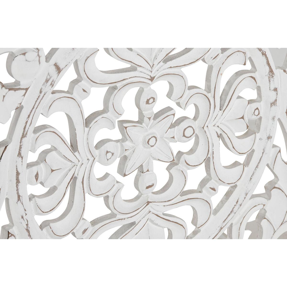 Decoración de Pared Home ESPRIT Blanco Natural Mandala Árabe 45 x 3,3 x 95 cm (2 Unidades)