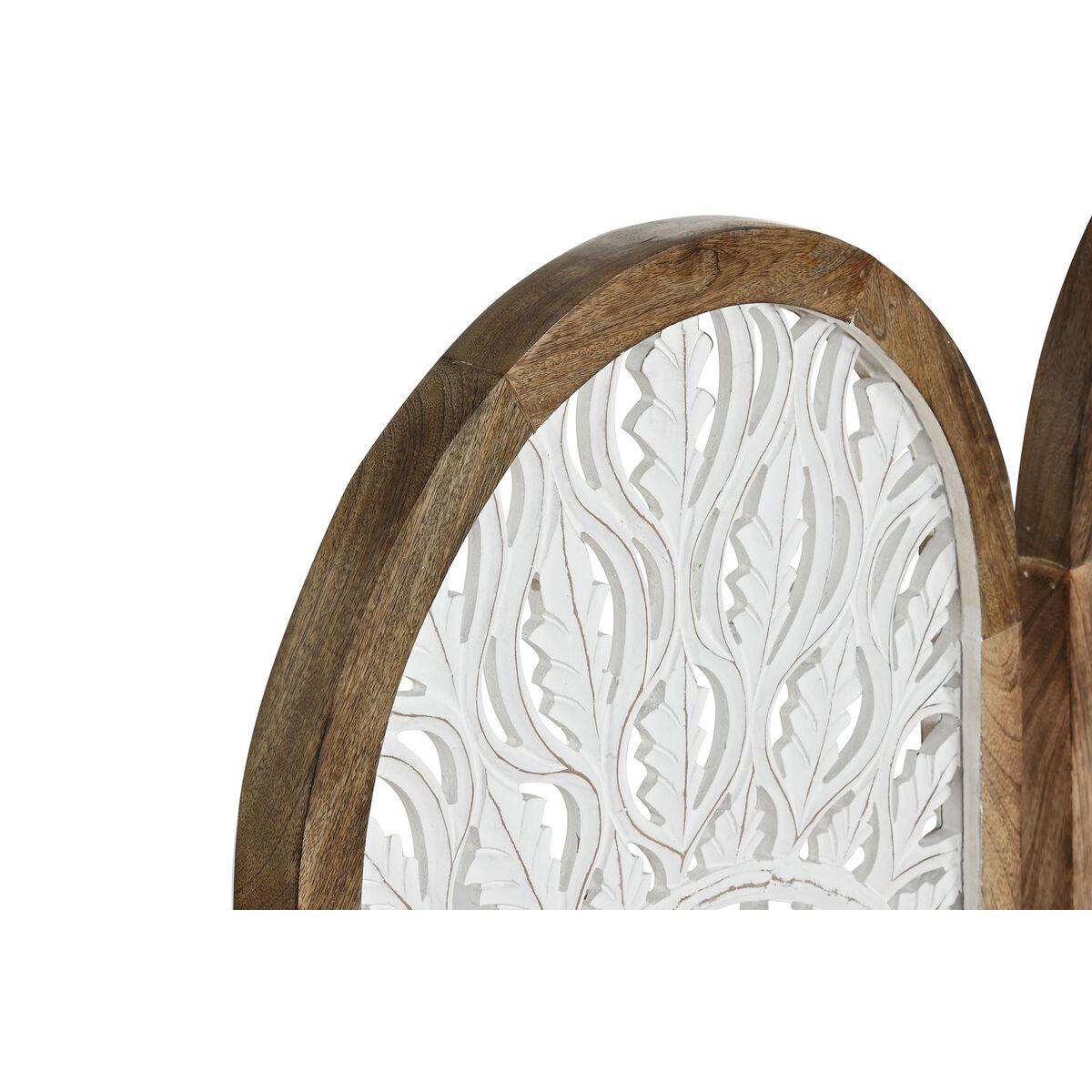 Decoración de Pared Home ESPRIT Blanco Natural Mandala Árabe 45 x 3,3 x 95 cm (2 Unidades)