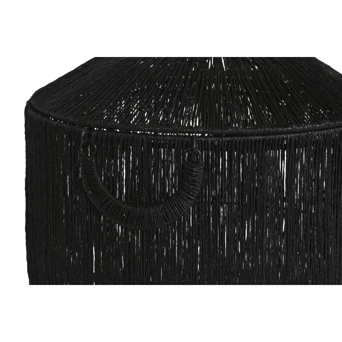 Juego de Cestas Home ESPRIT Negro Yute Metal (2 Piezas)