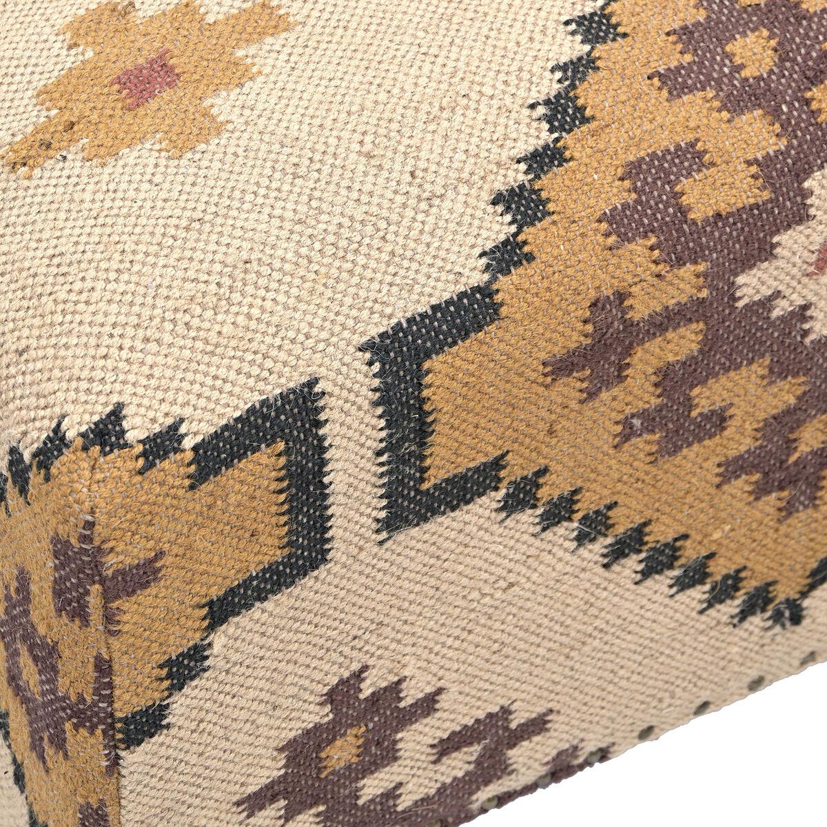 Reposapiés Home ESPRIT Beige Mostaza 80 x 80 x 44 cm
