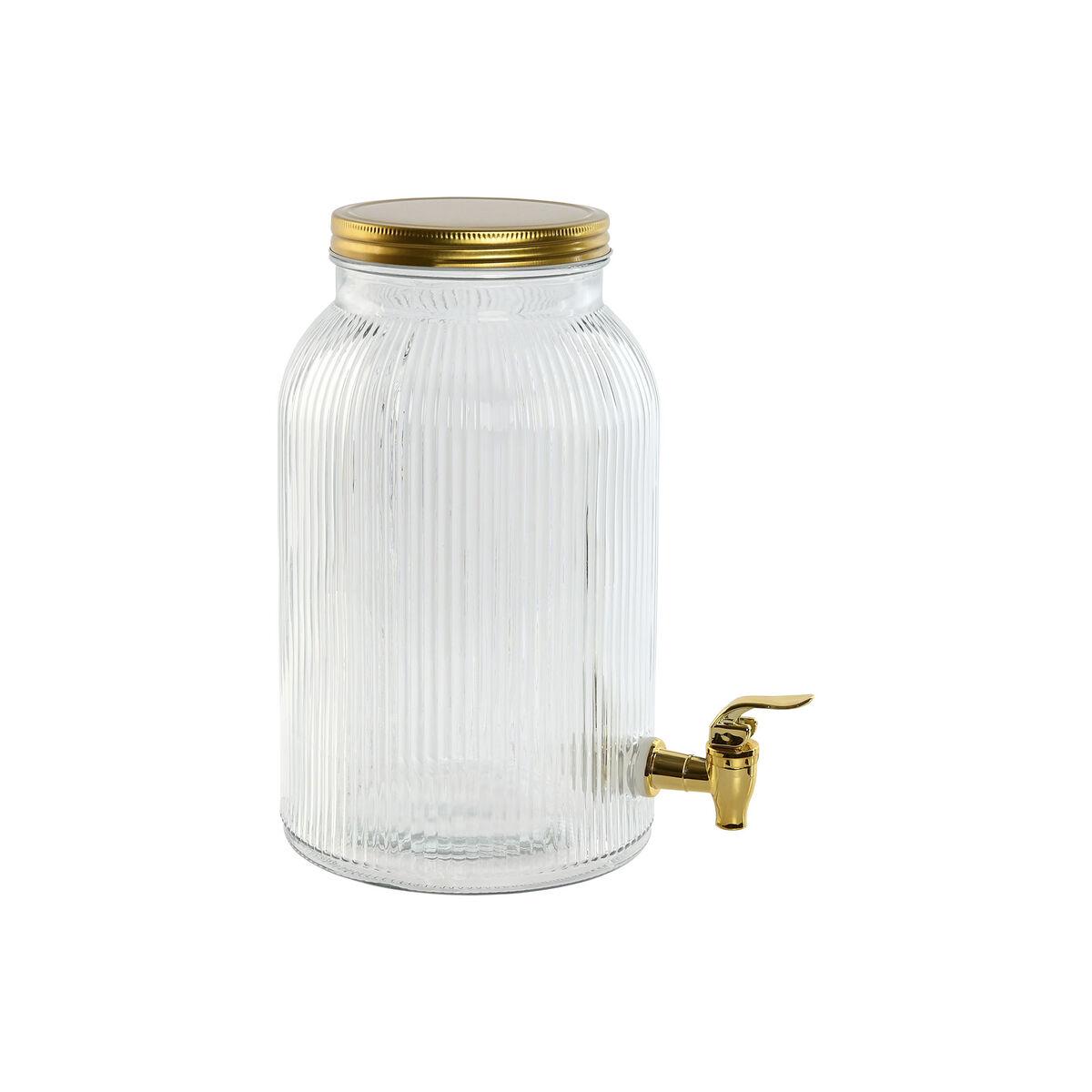 Dispensador de Agua Home ESPRIT Dorado Metal Cristal 5,5 L 18 x 23,5 x 30 cm