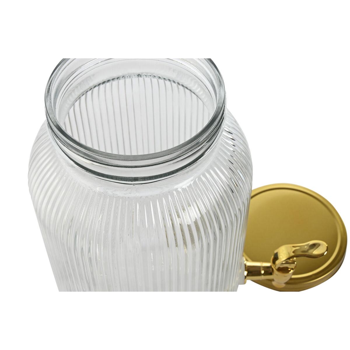 Dispensador de Agua Home ESPRIT Dorado Metal Cristal 5,5 L 18 x 23,5 x 30 cm