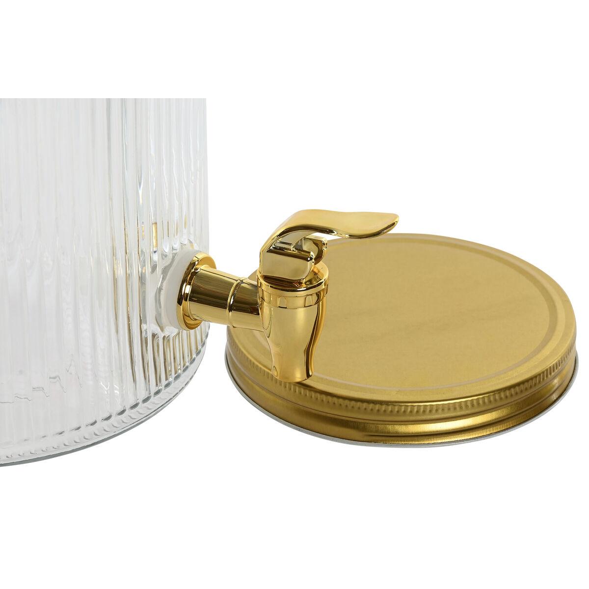 Dispensador de Agua Home ESPRIT Dorado Metal Cristal 5,5 L 18 x 23,5 x 30 cm