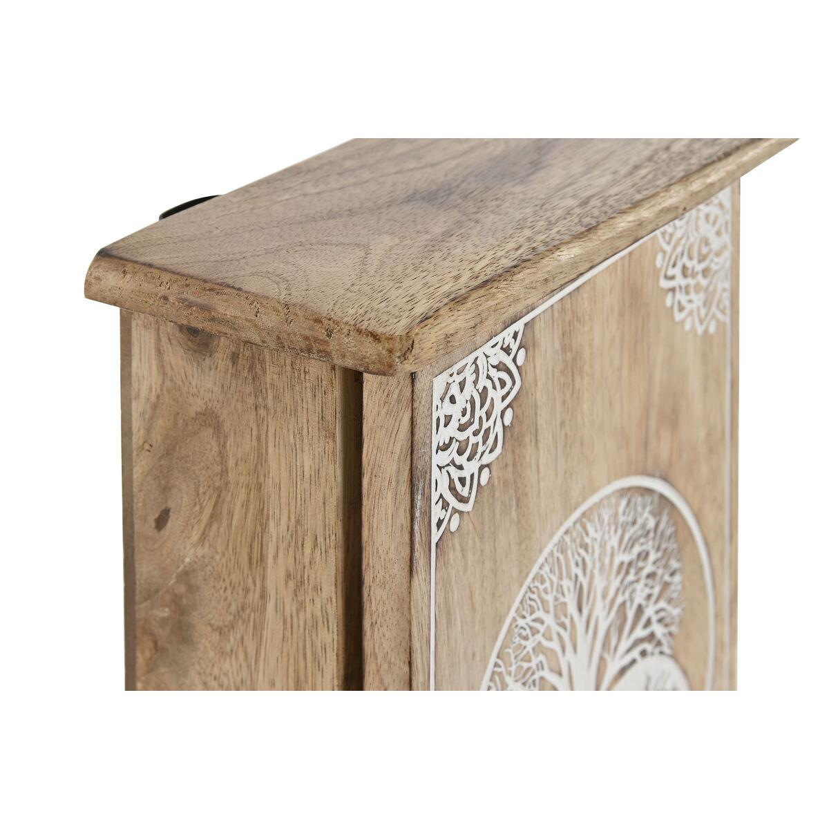 Armario de llaves Home ESPRIT Blanco Natural 18 x 7,5 x 28 cm