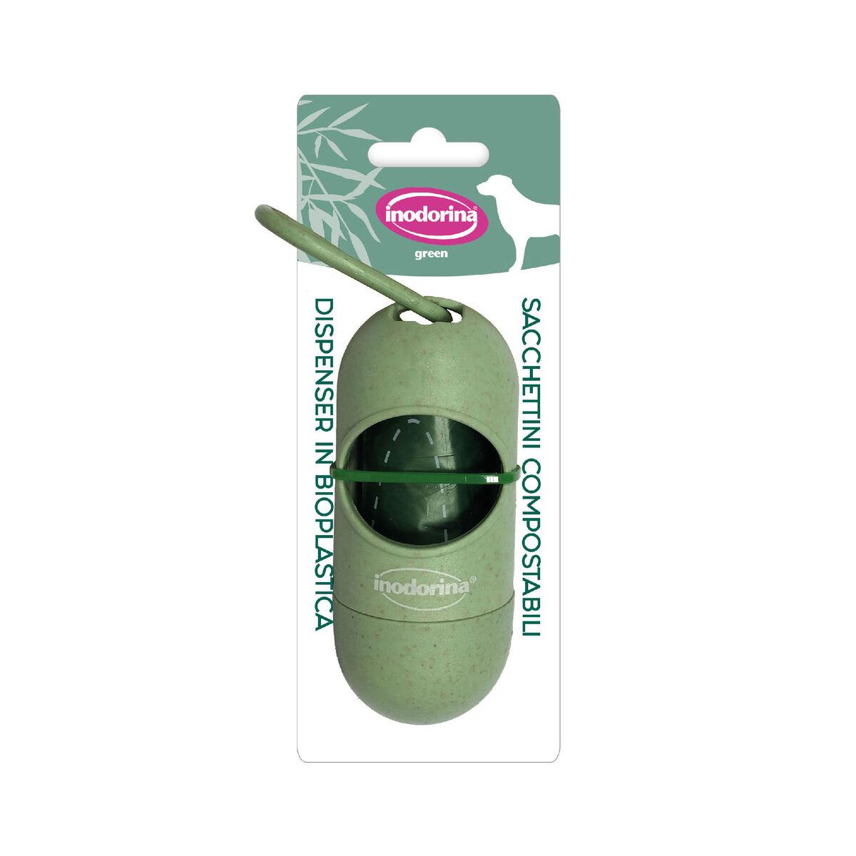 Dispensador de Bolsas para Mascotas Inodorina Green Poop Verde