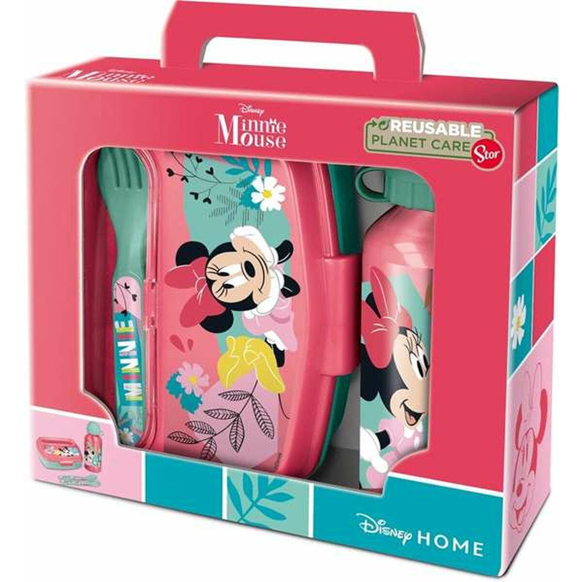 Set de Fiambrera y Bidón Minnie Mouse Rosa 21 x 18 x 7 cm