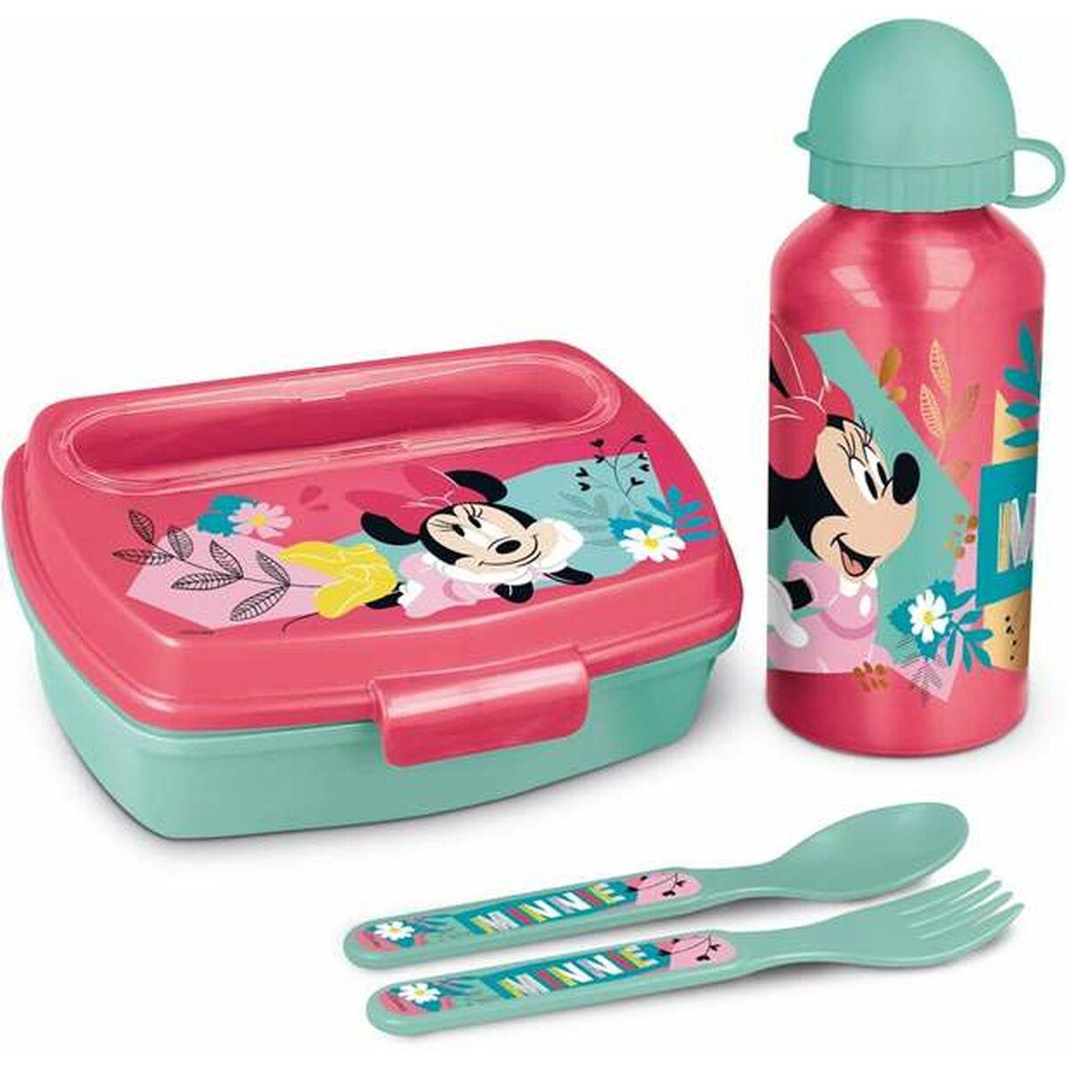 Set de Fiambrera y Bidón Minnie Mouse Rosa 21 x 18 x 7 cm