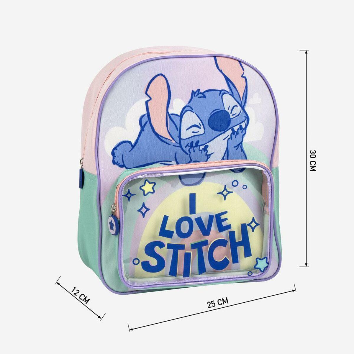 Mochila Escolar Stitch Lila 25 x 30 x 12 cm