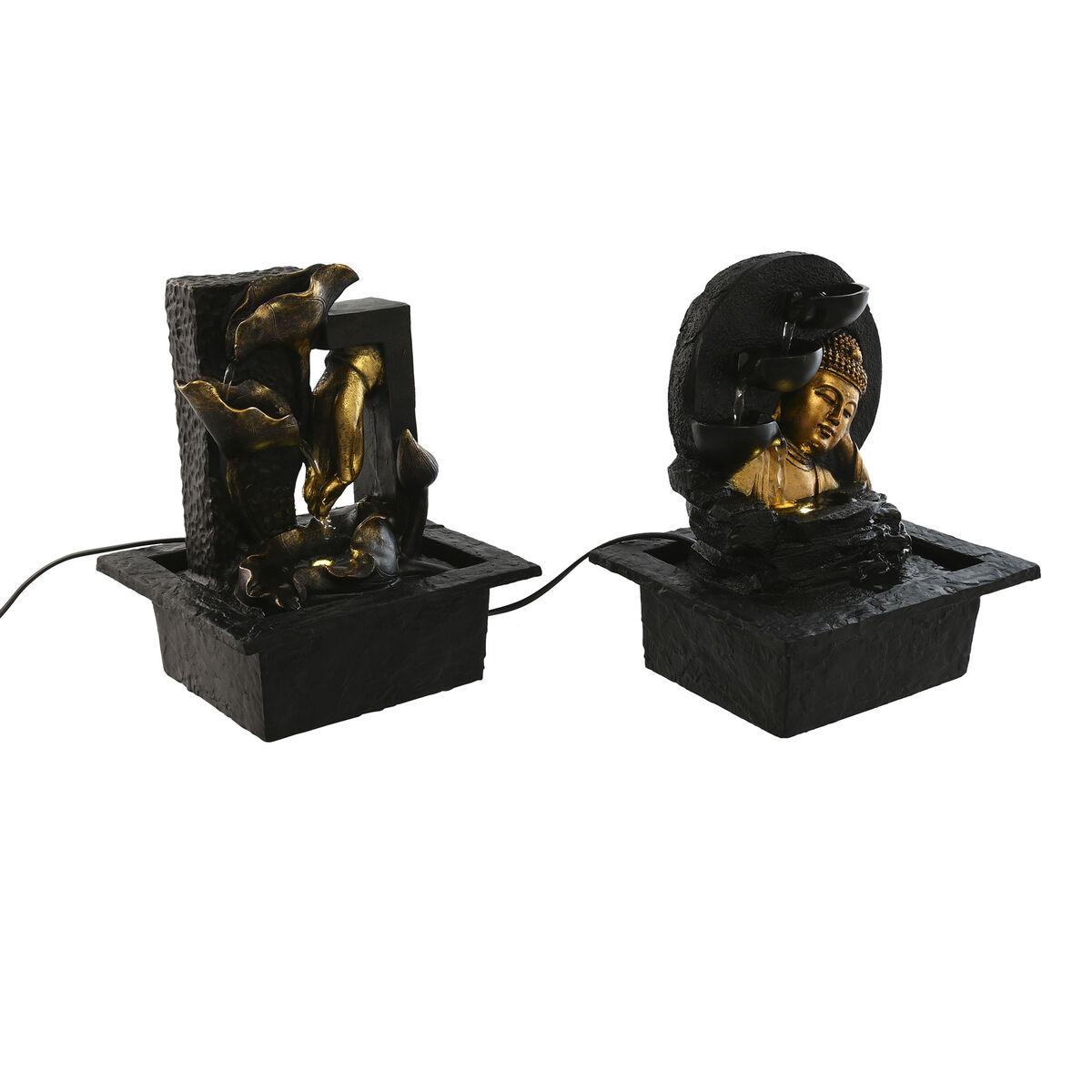 Fuente de Jardín Home ESPRIT Resina Buda Oriental 21 x 19 x 27 cm (2 Unidades)