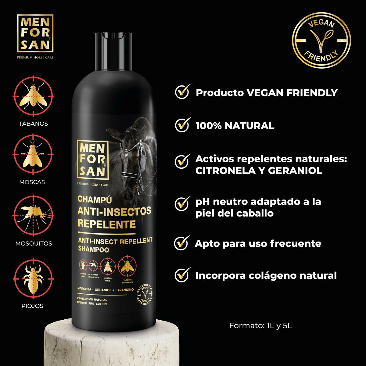 Champú para Caballos Menforsan herbal 1 L Repelente de insectos